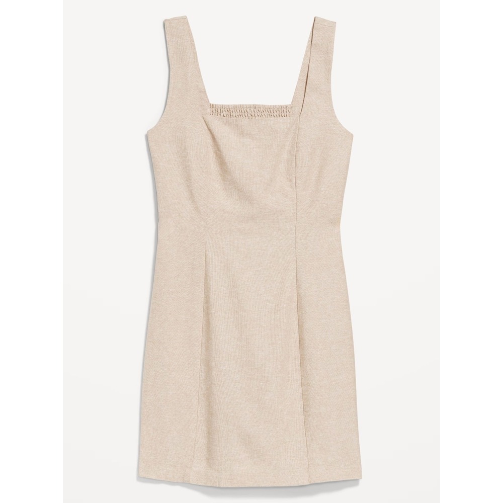 Old Navy Women's Square Neck Linen Blend Mini Dress - Flax - XXL Tall